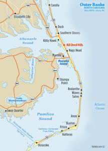 Map of Kill Devil Hills, NC Outer Banks