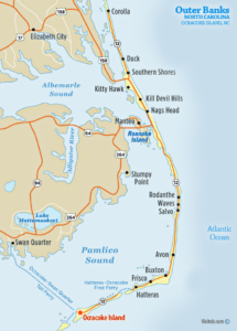 Map of Ocracoke Island, NC Outer Banks