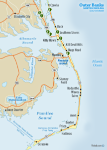 Map of Outer Banks Golf Courses